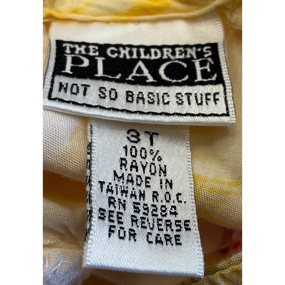 The Childrens Place Vintage Floral Babydoll Dress Yellow Pink Rose 3T Cottage - Picture 6 of 11